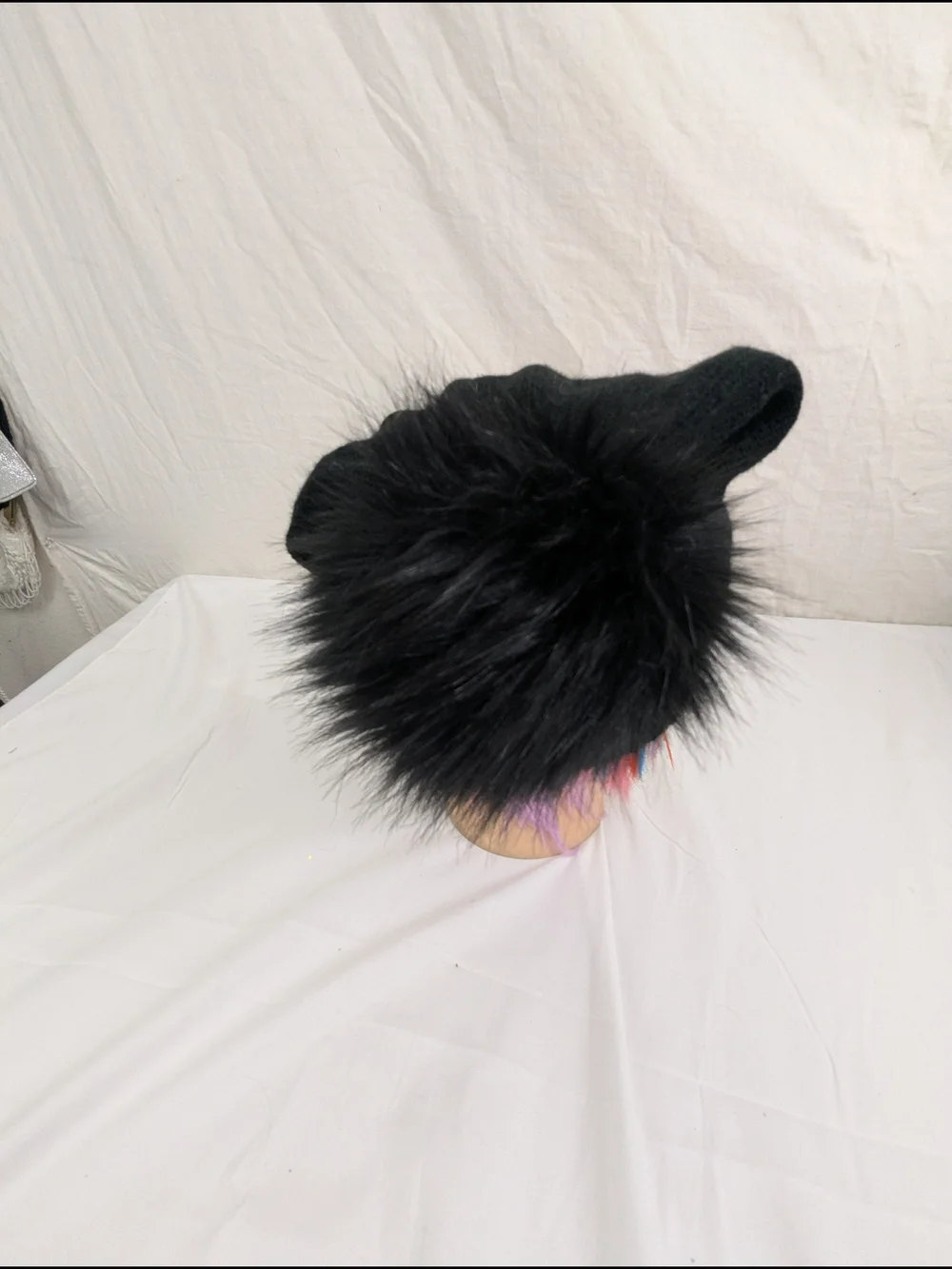 Black Cat Beanie with Crystal Eyes
